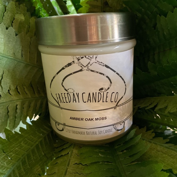 12oz Homemade Natural Soy Candle - Amber Oak Moss - Picture 6 of 7